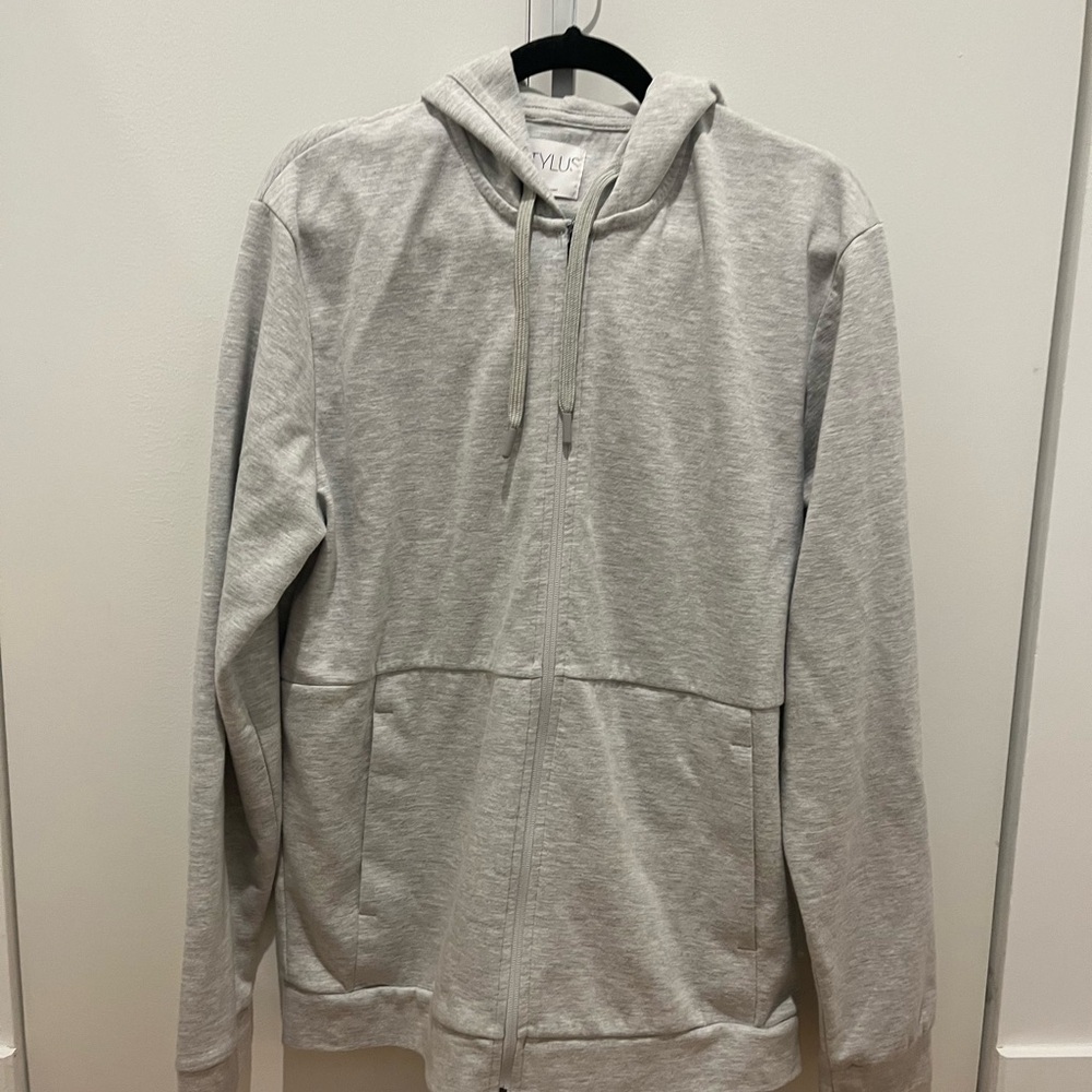 Gray women’s size L hoodie with zipper gently worn
